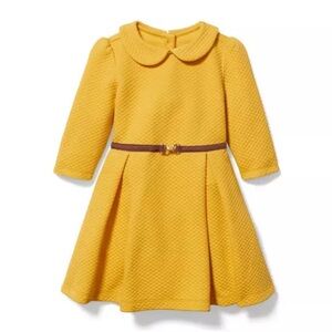 Janie and Jack Collared quilted dress in yolk yellow size 6